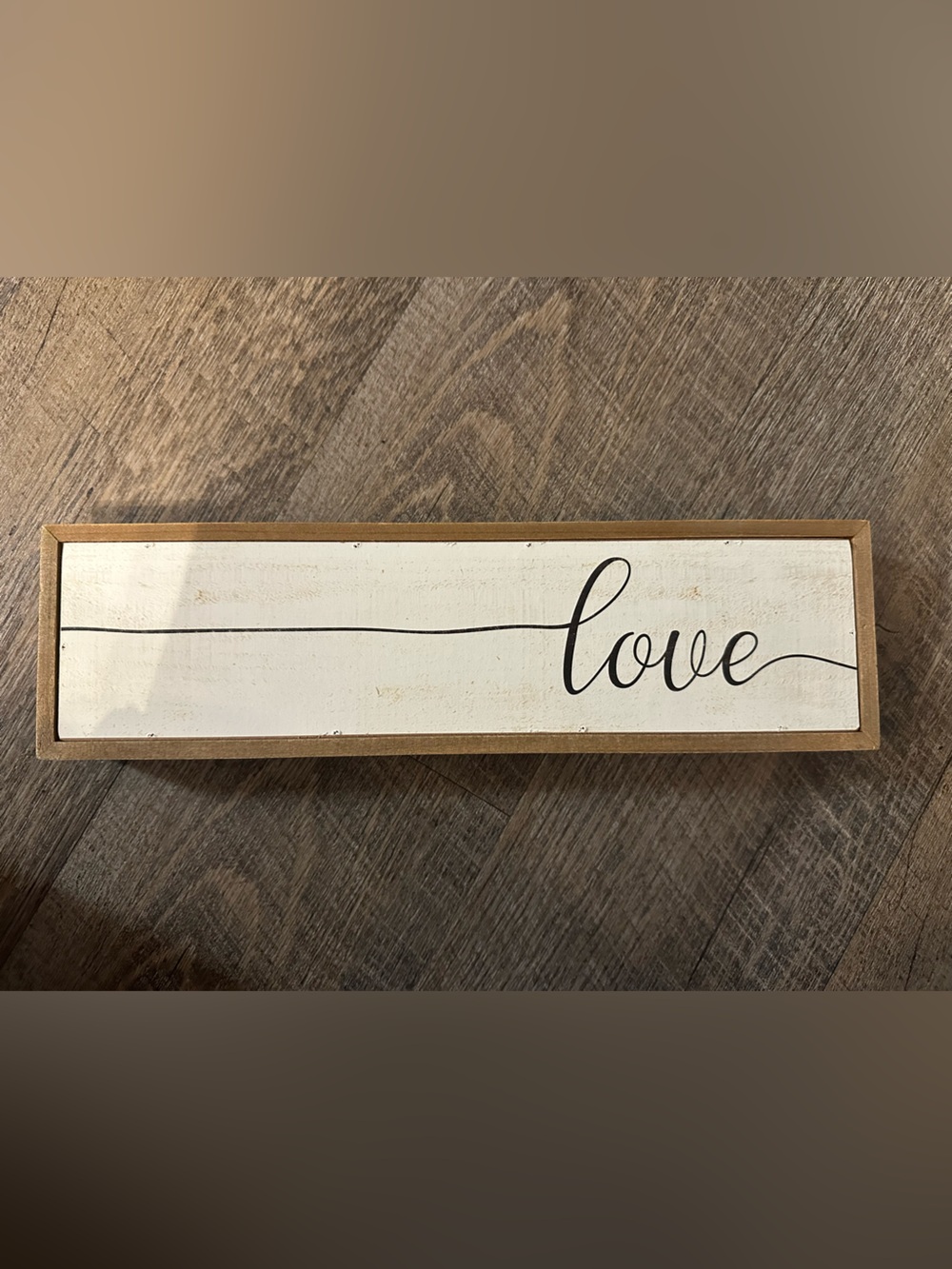 Love Script Wood Sign - White and Natural